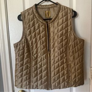 Kasper‎ Women’s Chic Gold Quilted Vest Large